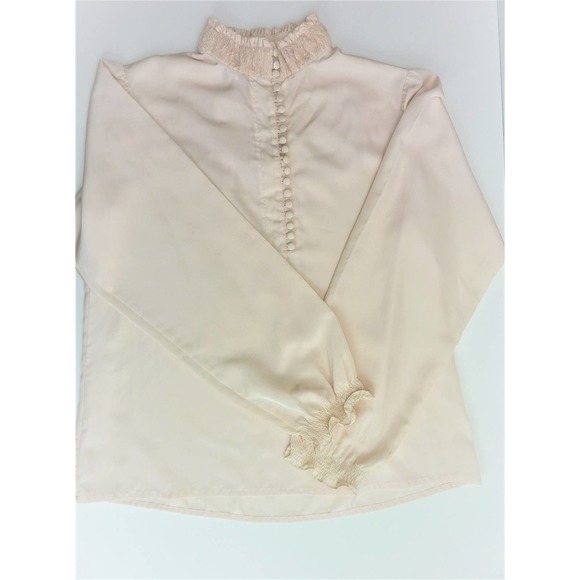 Vintage Blush Nude Macys Blouse Long Sleeve - Picture 1 of 5